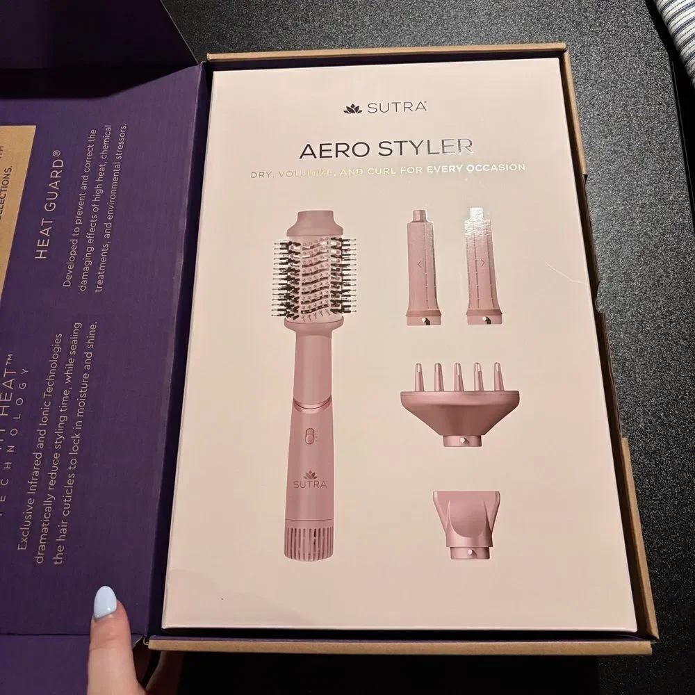 SUTRA AERO Styler NEW IN BOX Pink dryer, diffuser, brush, curler